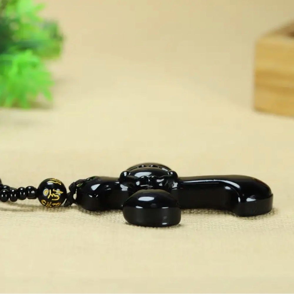 1pc Black Religious Christian Cross Fashion Obsidian Style Pendant Necklace - Picture 13 of 15